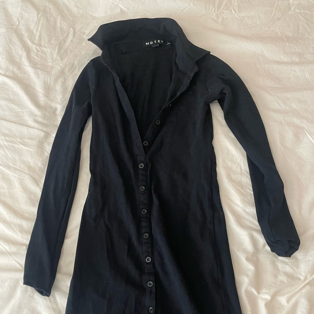 Motel black long sleeve dress mini